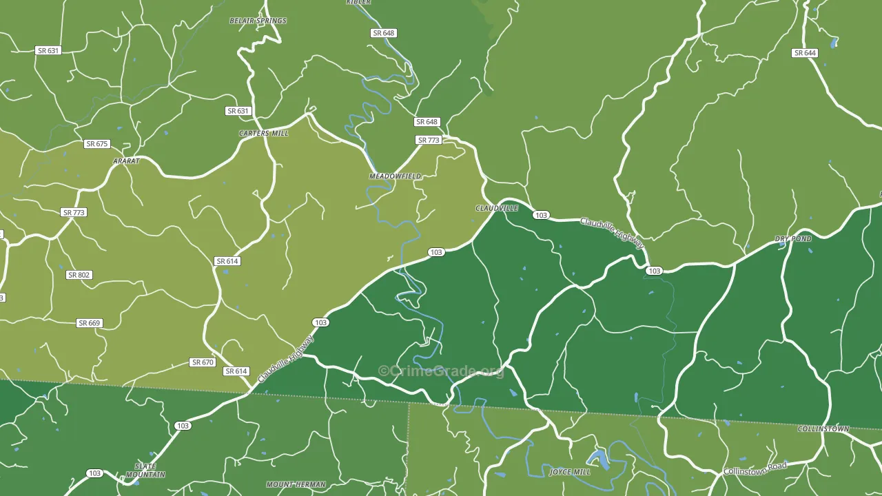 24076, VA Map of Vehicle Theft Rates