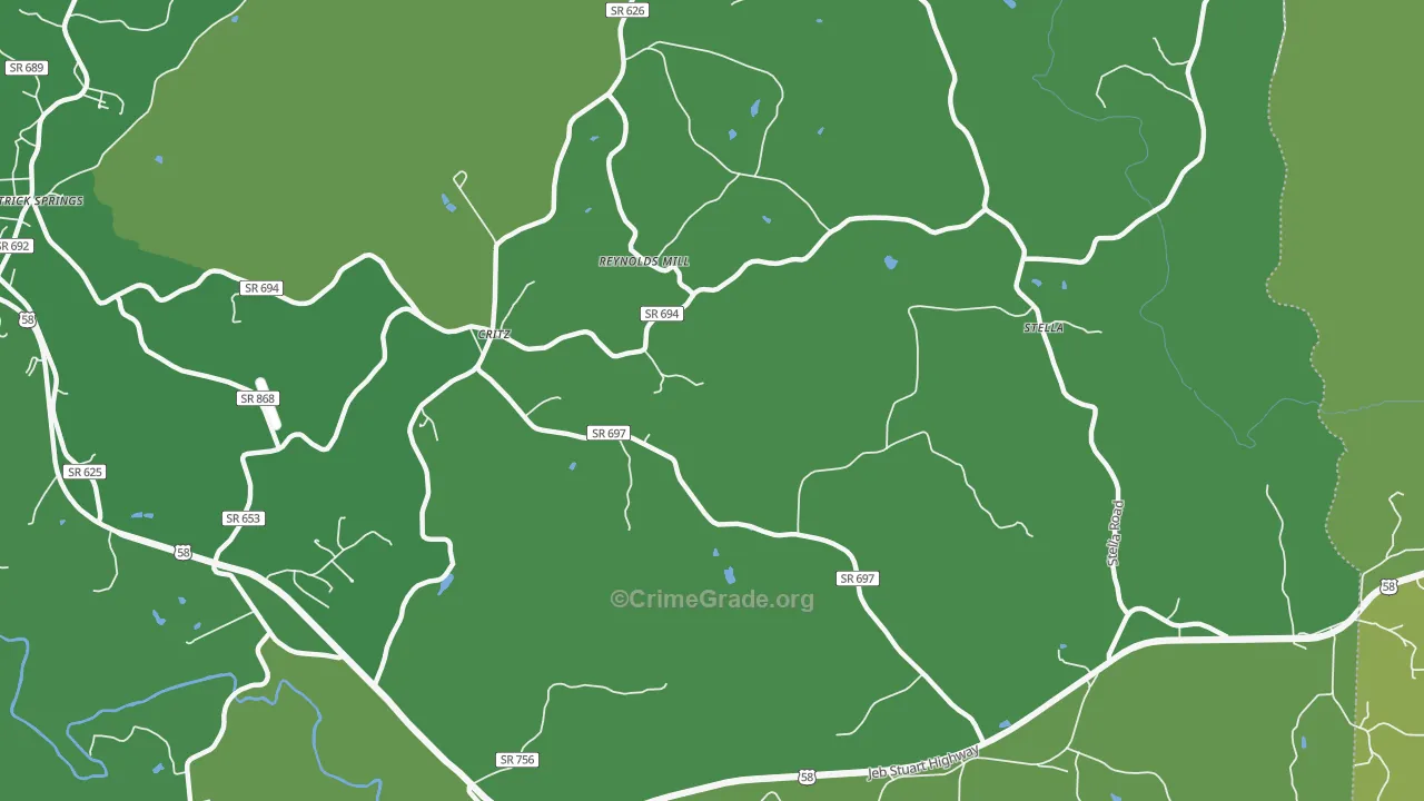 24082, VA Map of Vehicle Theft Rates