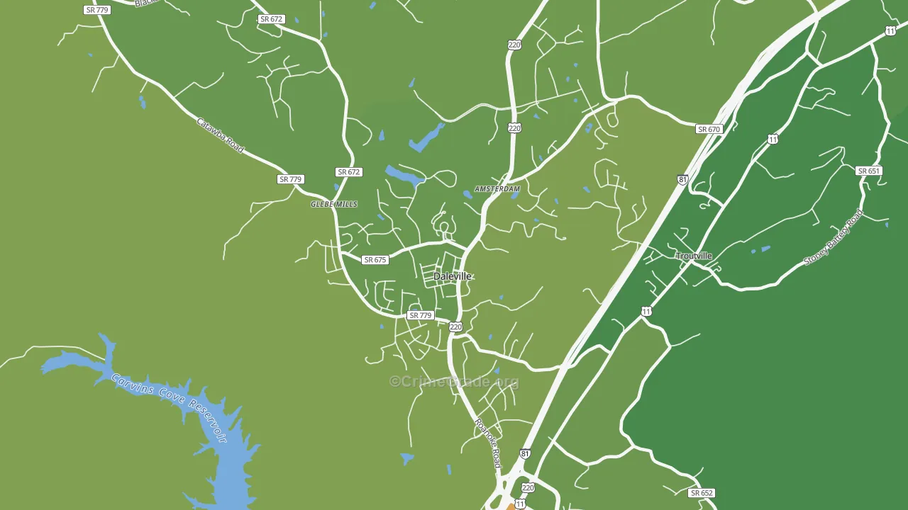 24083, VA Map of Vehicle Theft Rates