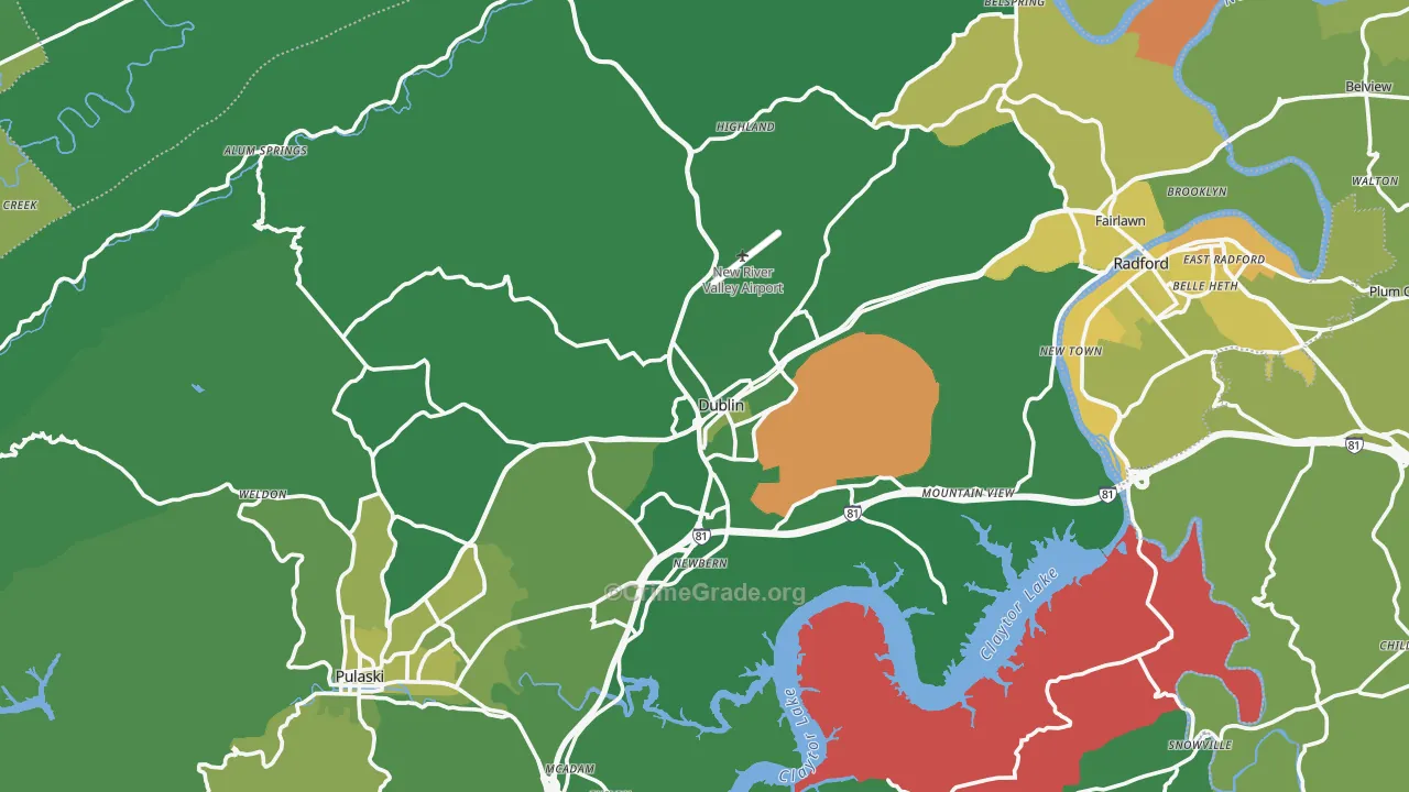 24084, VA Map of Vehicle Theft Rates