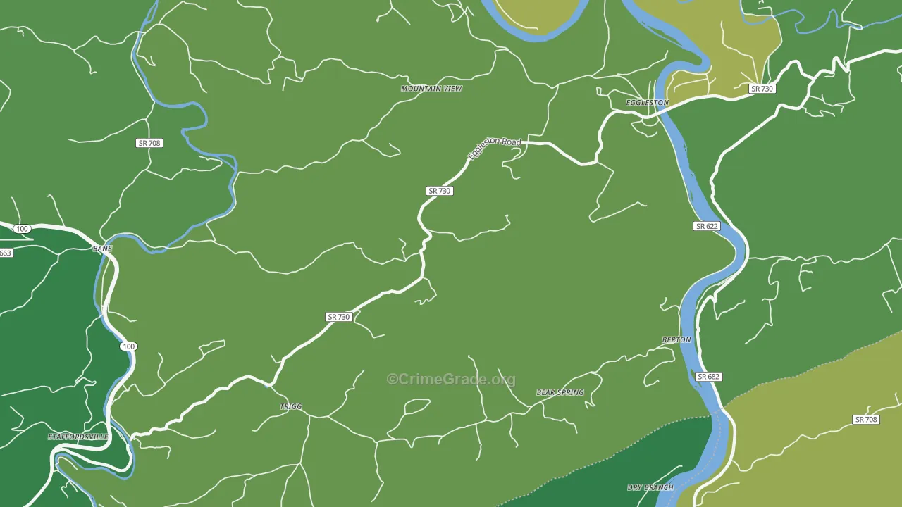 24086, VA Map of Vehicle Theft Rates