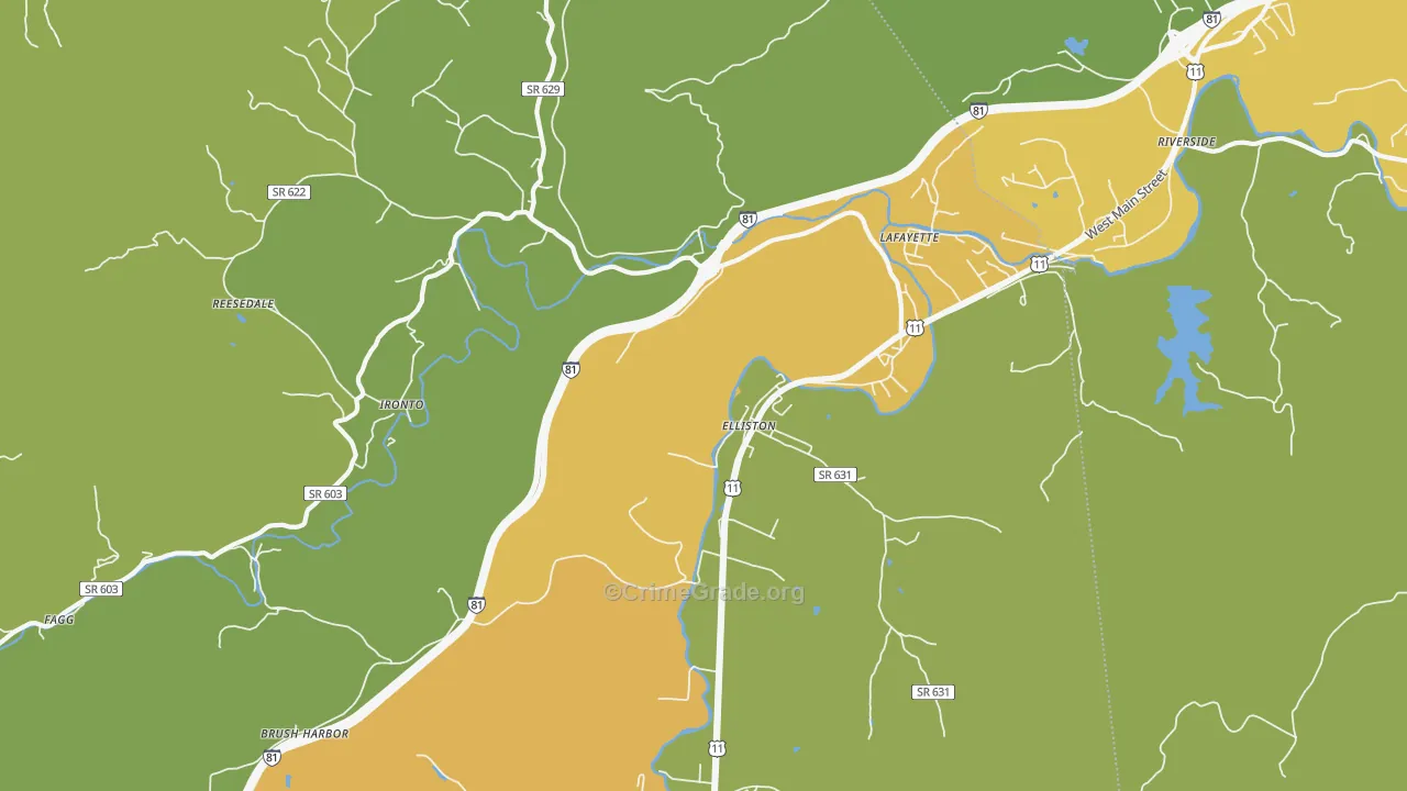 24087, VA Map of Vehicle Theft Rates