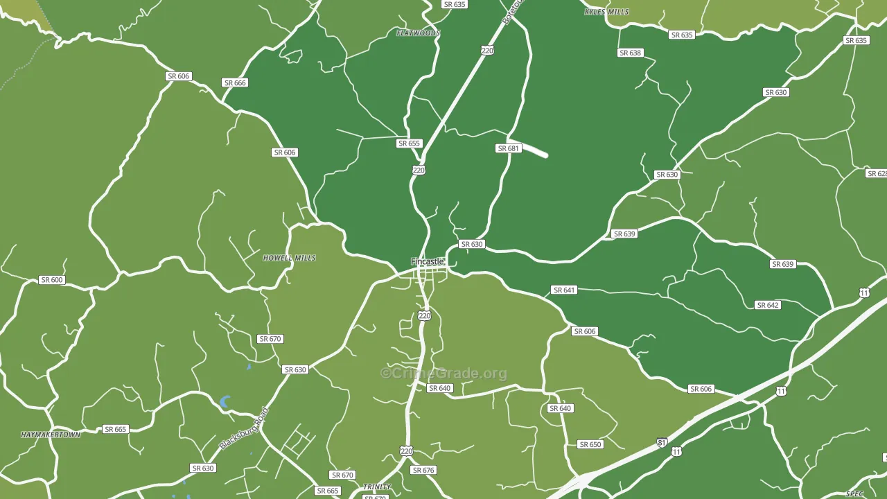 24090, VA Map of Vehicle Theft Rates