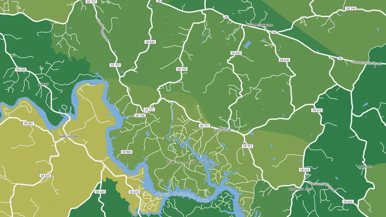 24095, VA Map of Vehicle Theft Rates