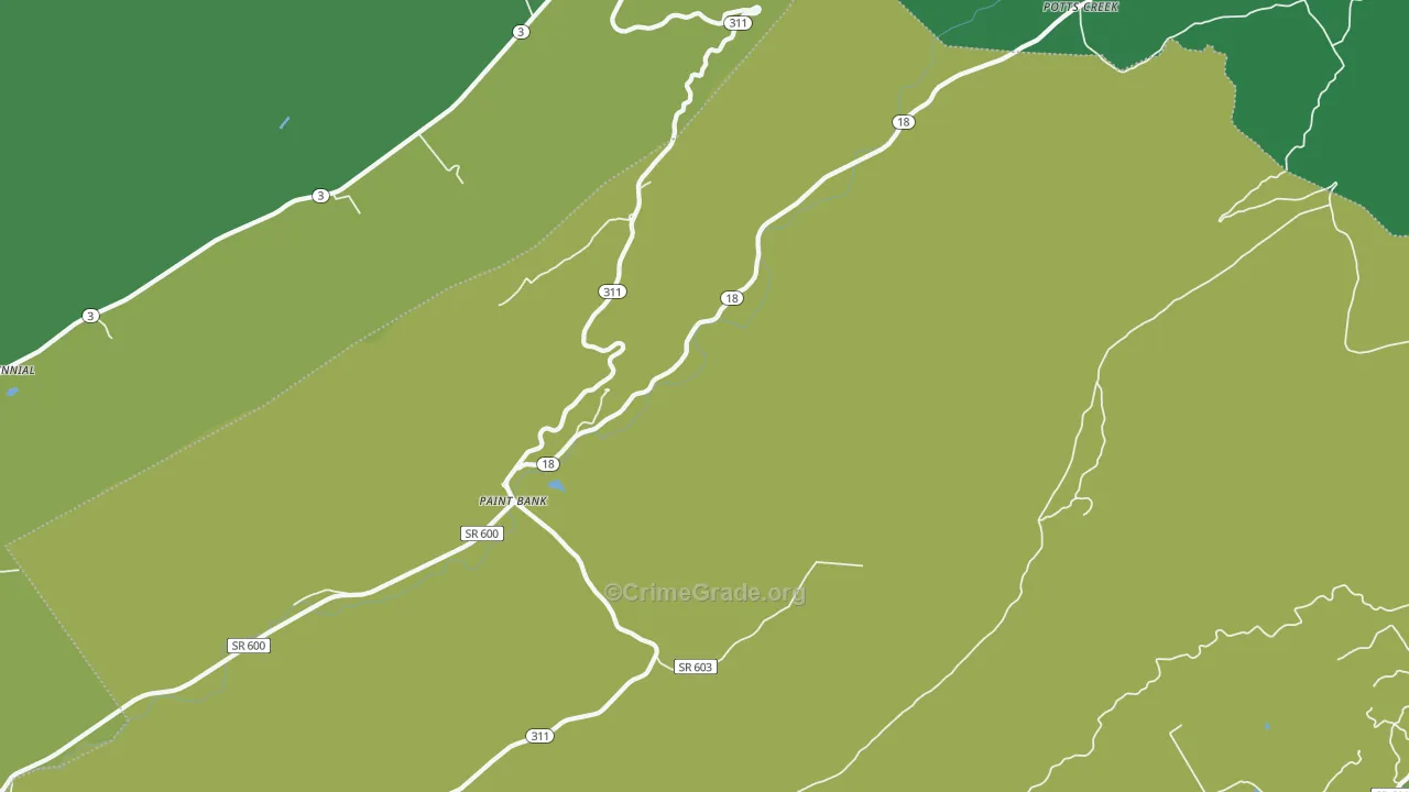 24131, VA Map of Vehicle Theft Rates