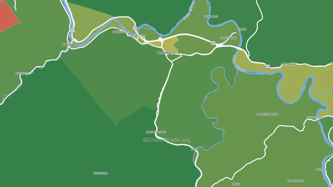 24134, VA Map of Vehicle Theft Rates