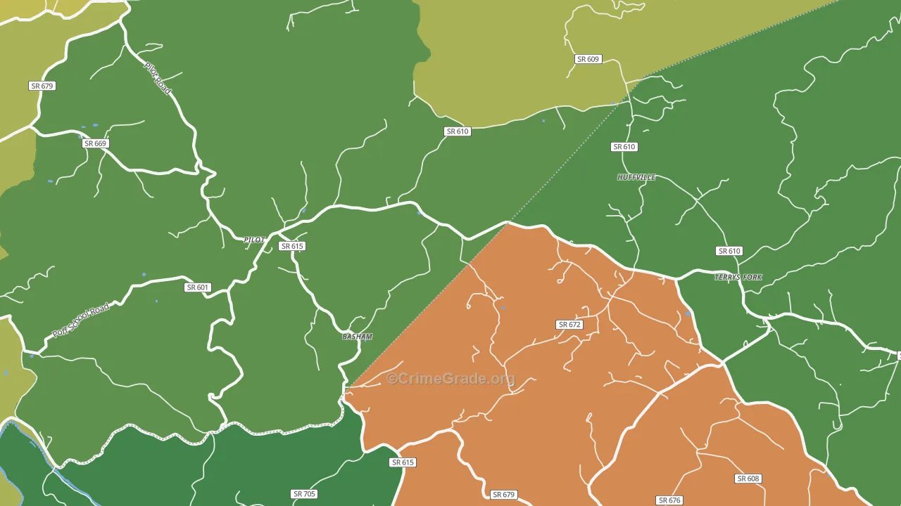 24138, VA Map of Vehicle Theft Rates