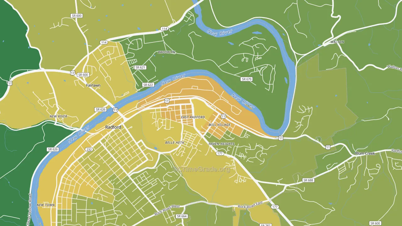 24142, VA Map of Vehicle Theft Rates