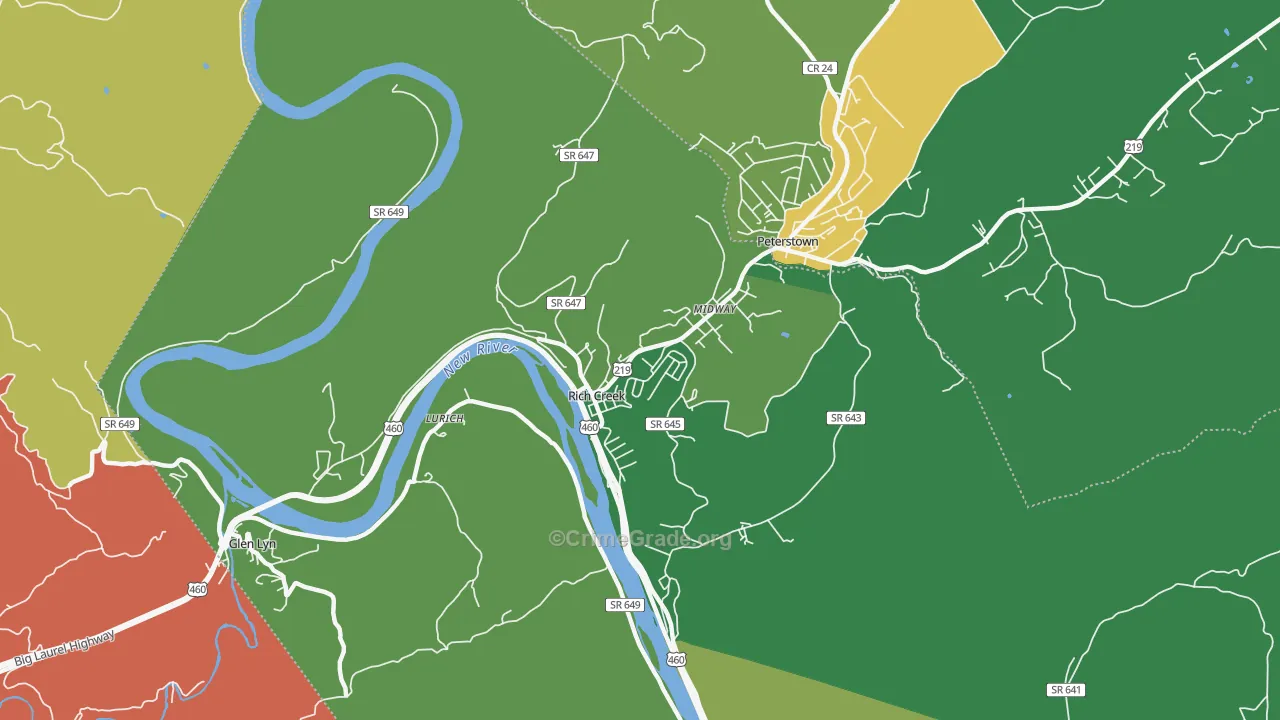 24147, VA Map of Vehicle Theft Rates