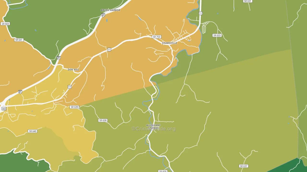24162, VA Map of Vehicle Theft Rates
