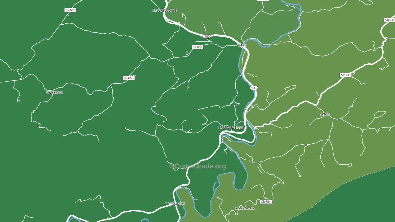 24167, VA Map of Vehicle Theft Rates