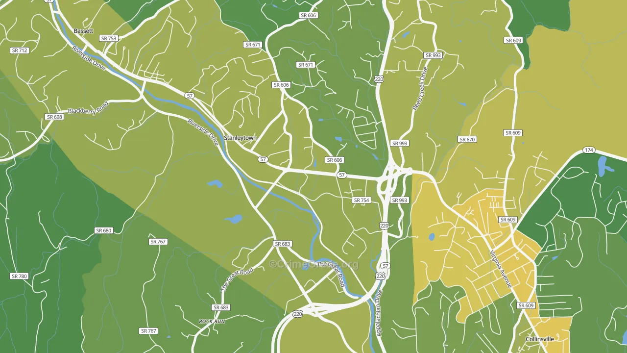 24168, VA Map of Vehicle Theft Rates