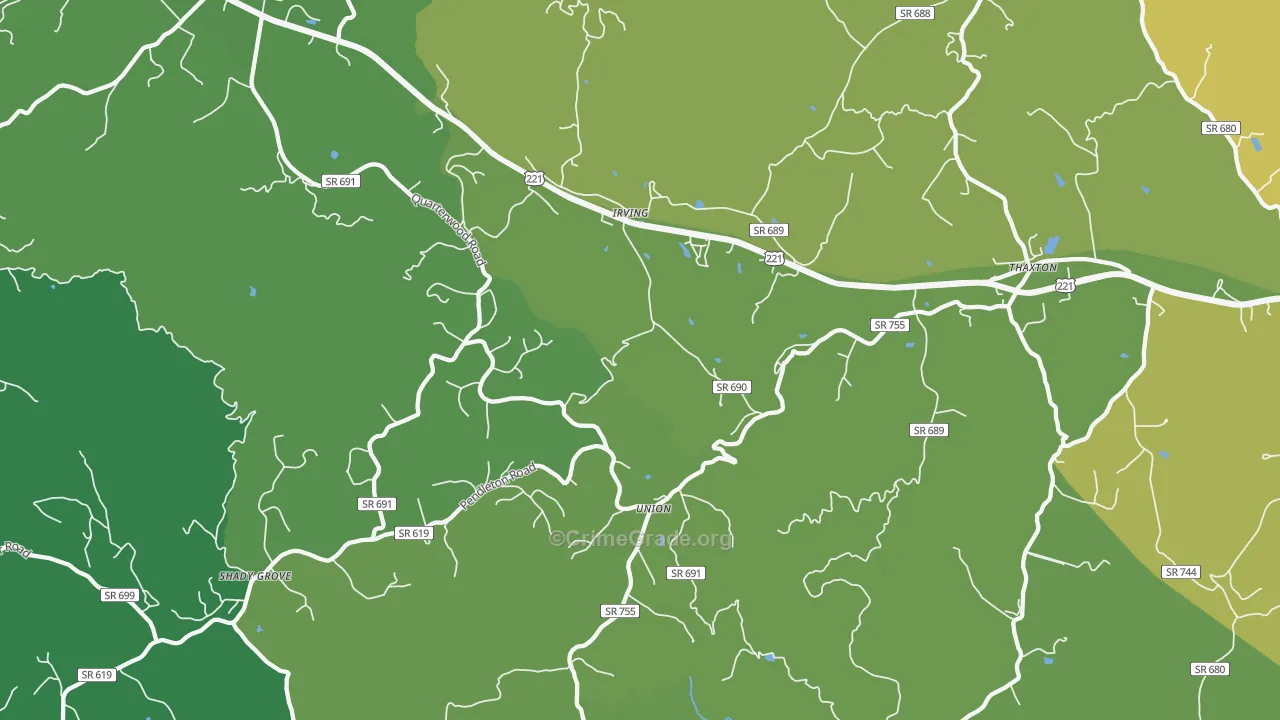 24174, VA Map of Vehicle Theft Rates