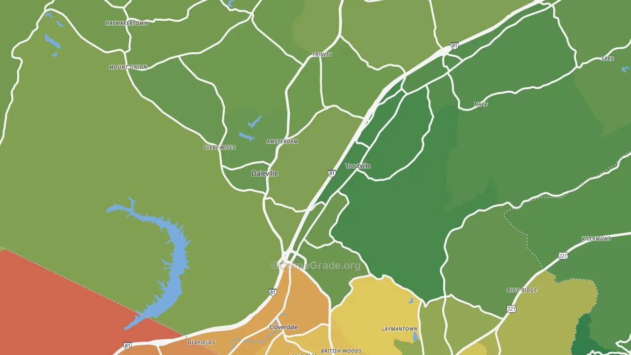 24175, VA Map of Vehicle Theft Rates