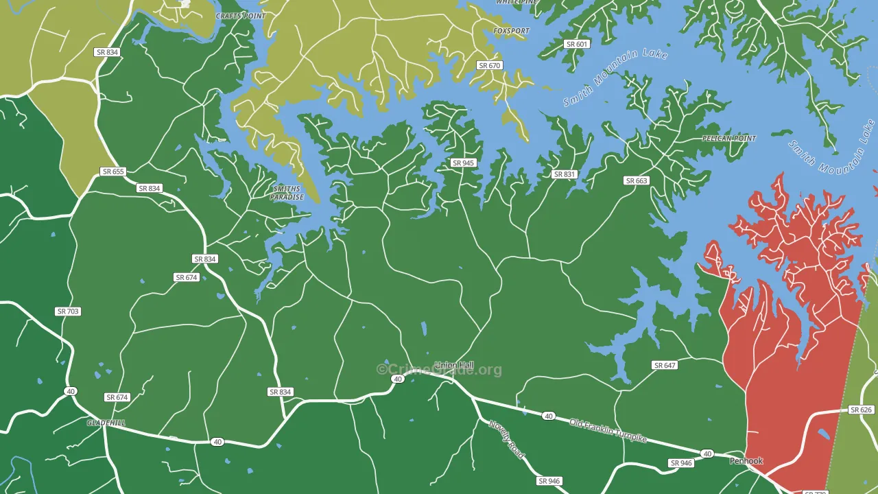 24176, VA Map of Vehicle Theft Rates