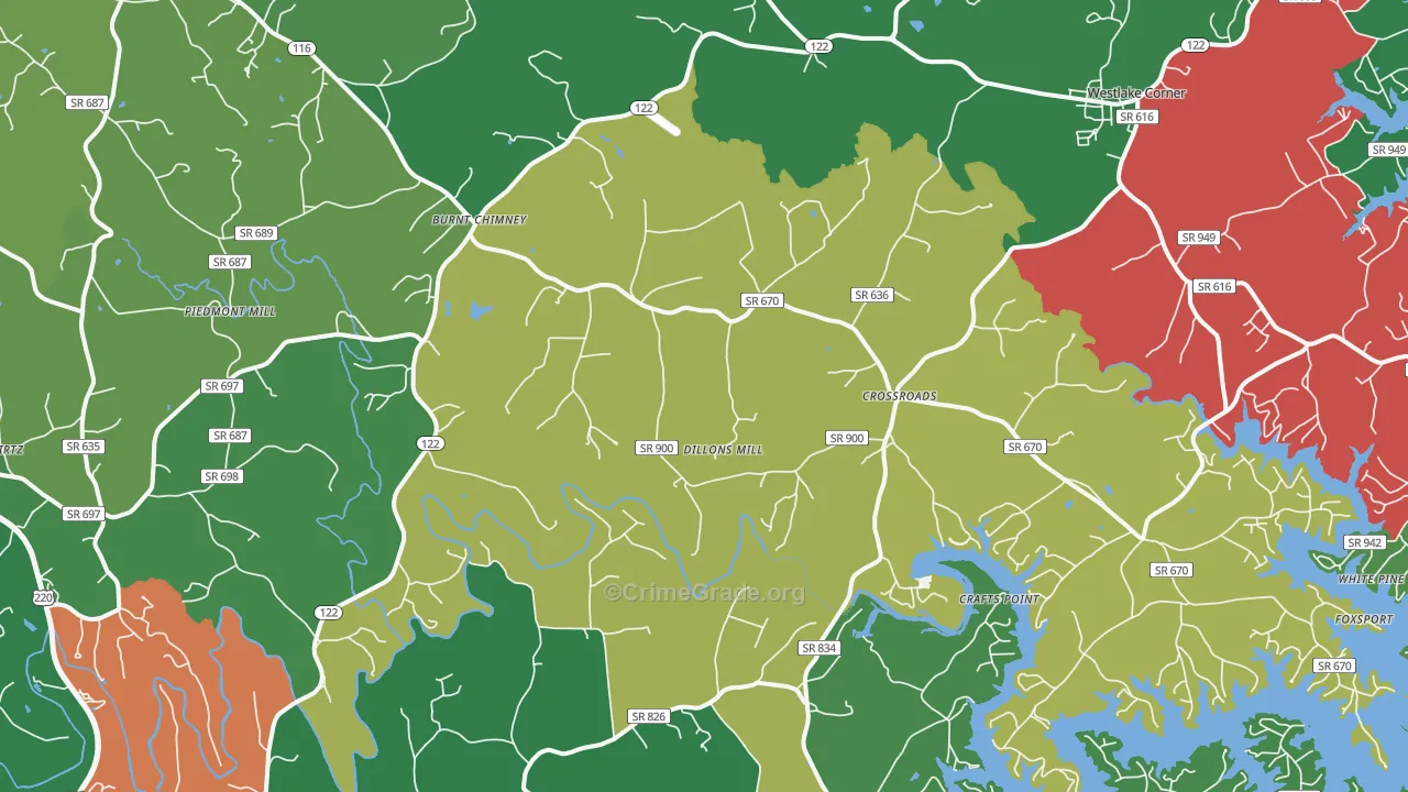 24184, VA Map of Vehicle Theft Rates