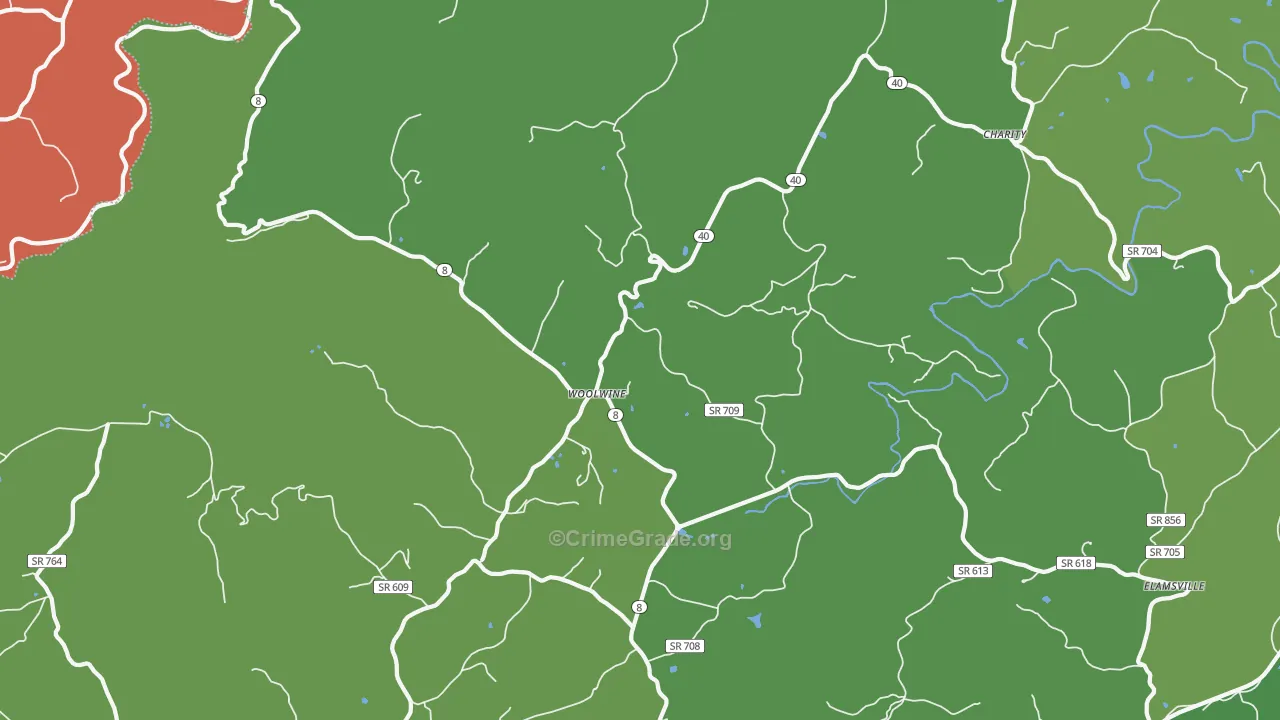 24185, VA Map of Vehicle Theft Rates
