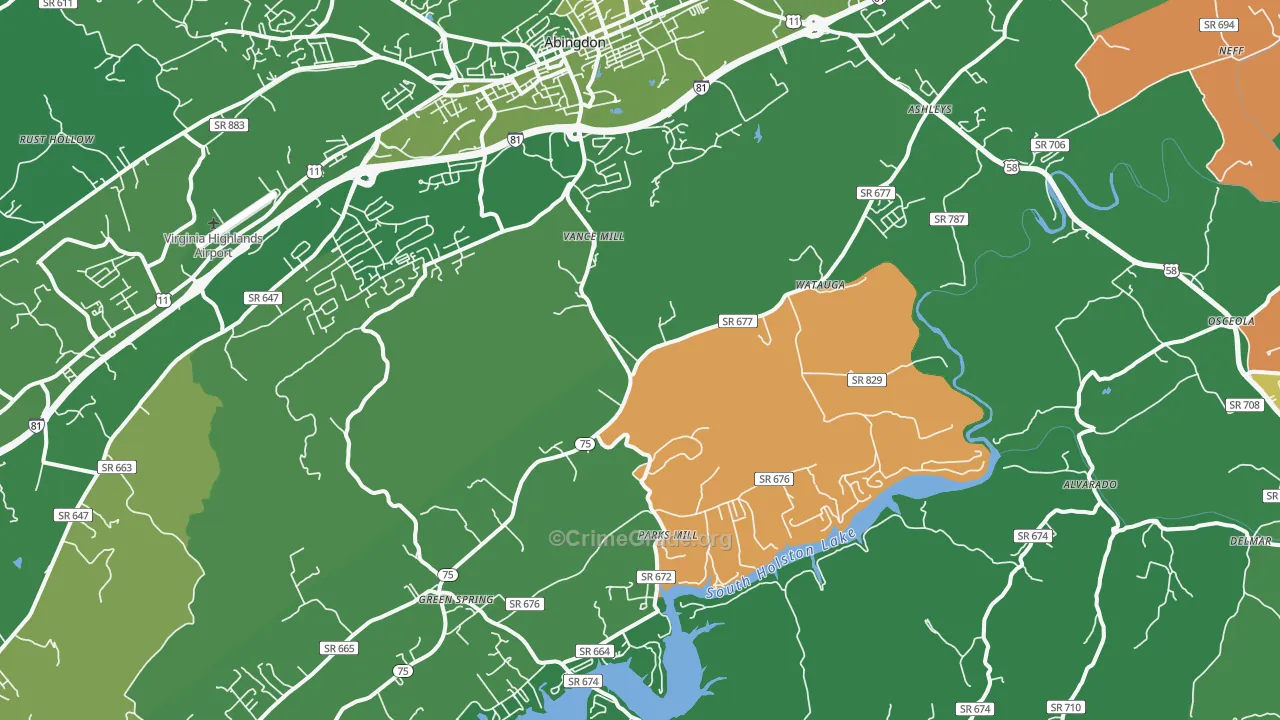24211, VA Map of Vehicle Theft Rates