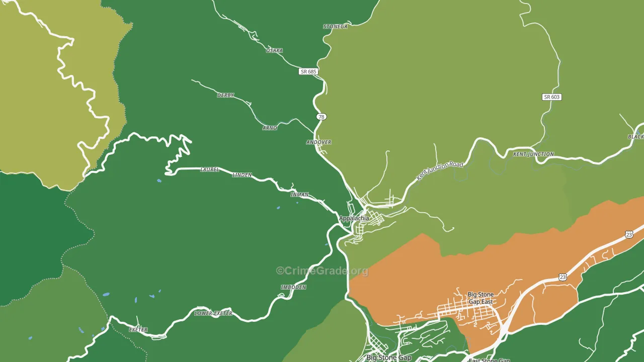 24216, VA Map of Vehicle Theft Rates