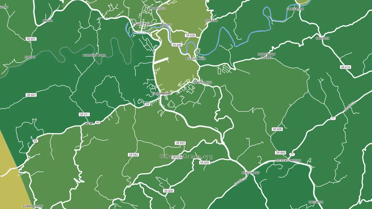 24224, VA Map of Vehicle Theft Rates