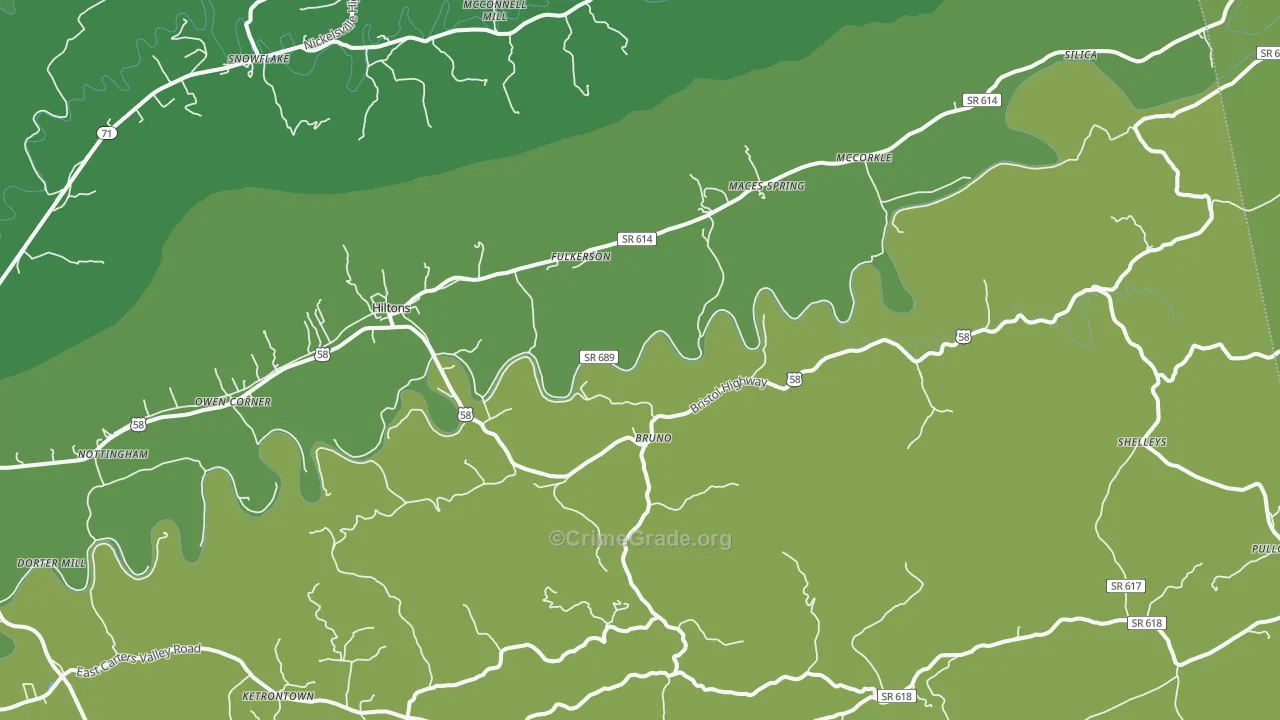 24258, VA Map of Vehicle Theft Rates