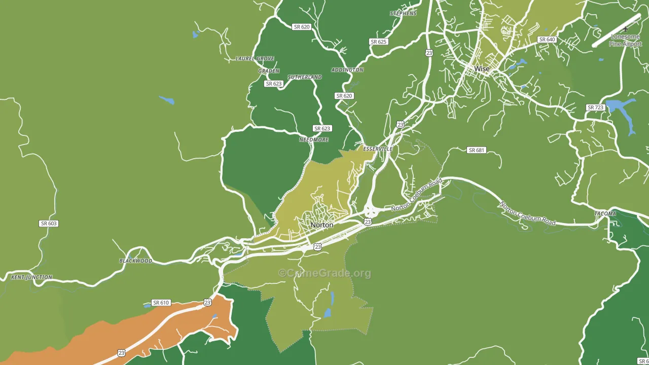 24273, VA Map of Vehicle Theft Rates