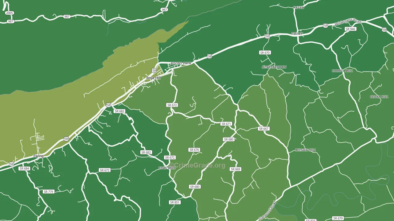 24281, VA Map of Vehicle Theft Rates