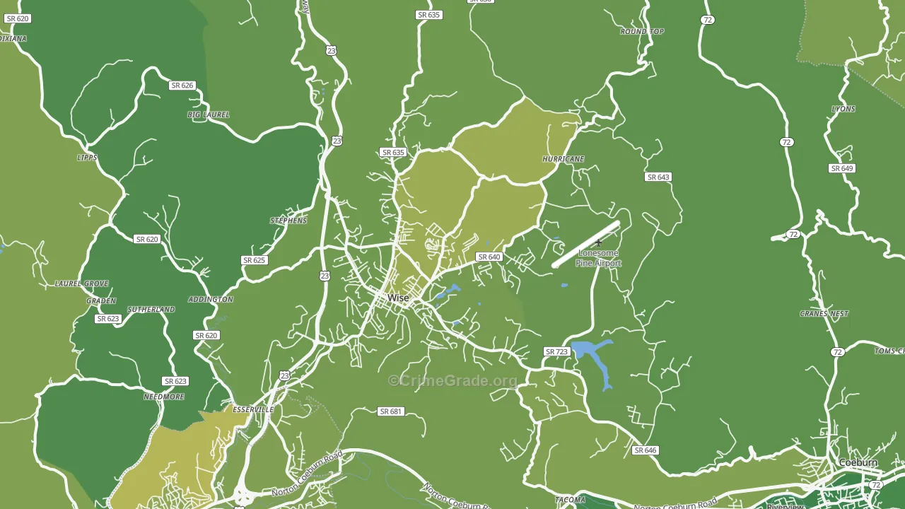 24293, VA Map of Vehicle Theft Rates