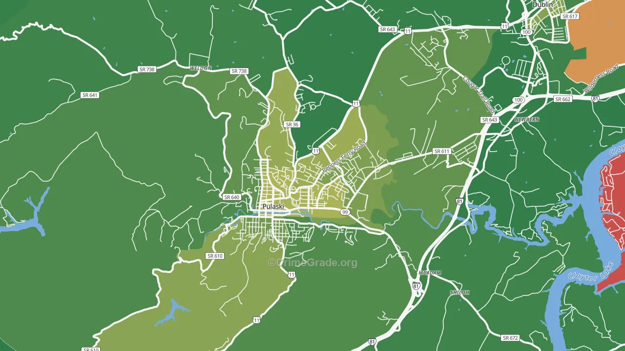 24301, VA Map of Vehicle Theft Rates