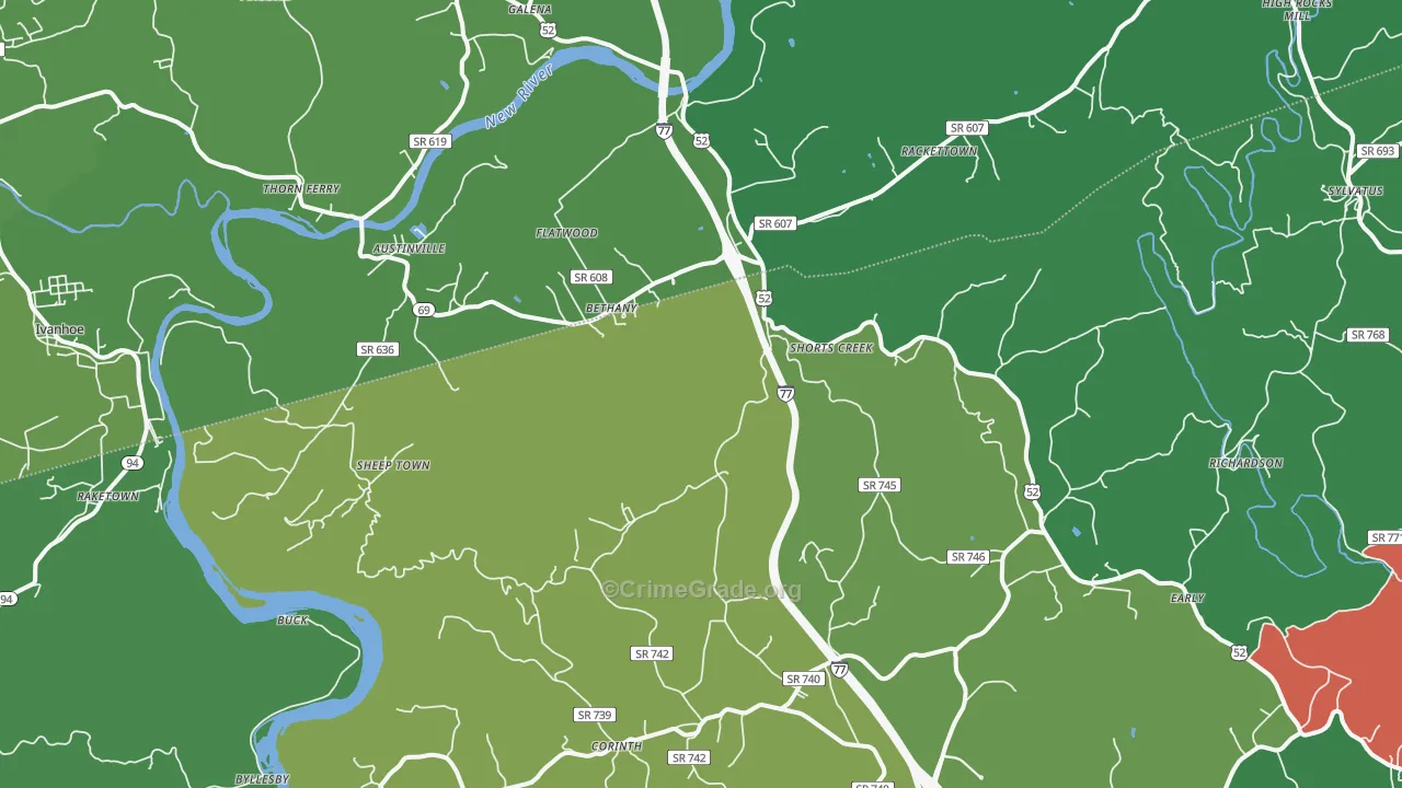 24312, VA Map of Vehicle Theft Rates