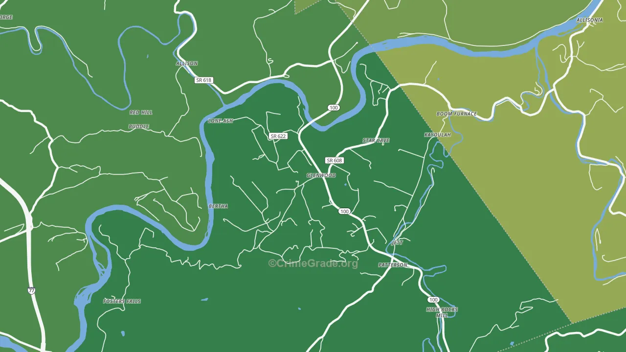 24313, VA Map of Vehicle Theft Rates
