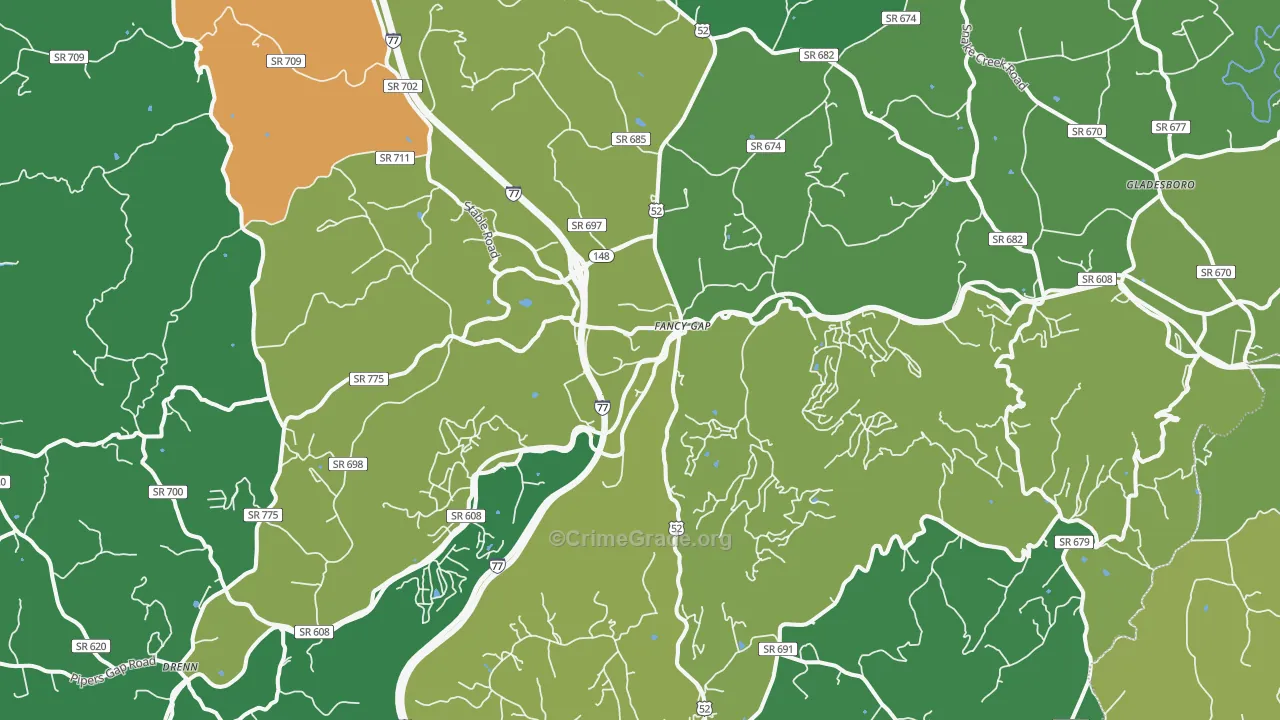 24328, VA Map of Vehicle Theft Rates