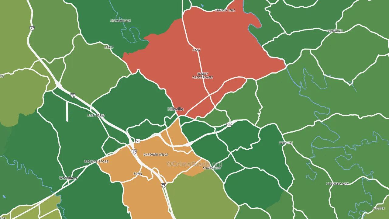 24343, VA Map of Vehicle Theft Rates