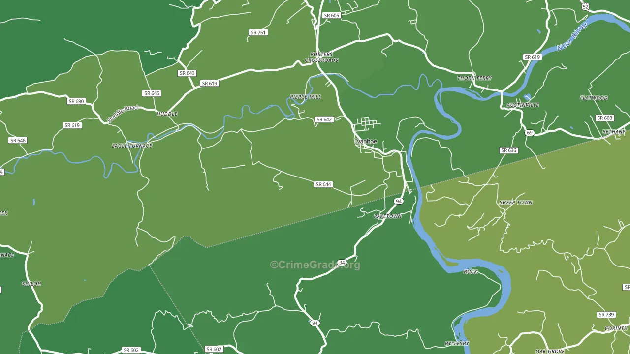 24350, VA Map of Vehicle Theft Rates