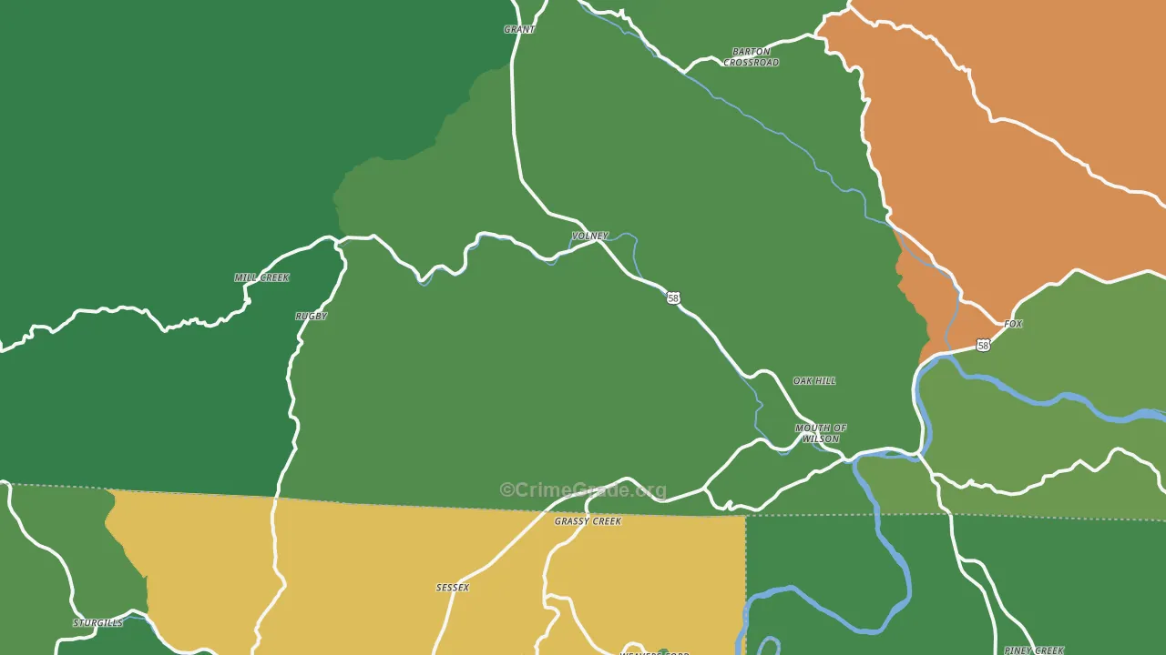 24363, VA Map of Vehicle Theft Rates