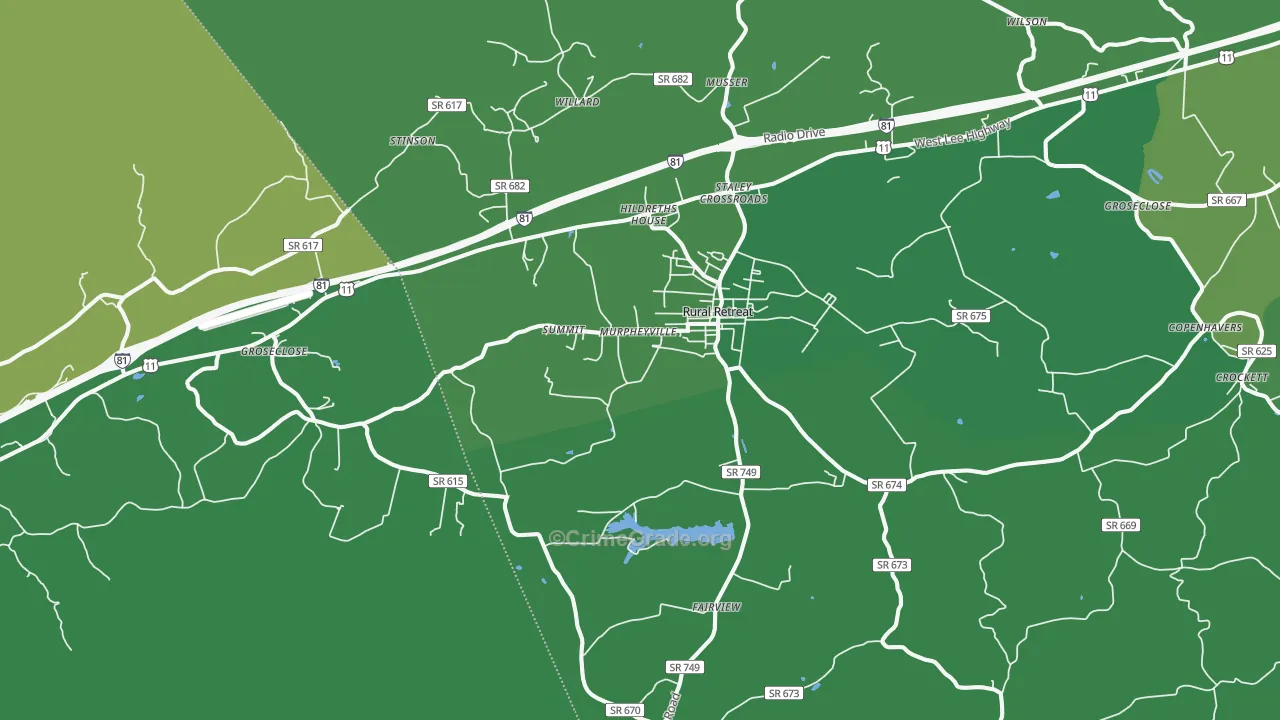 24368, VA Map of Vehicle Theft Rates