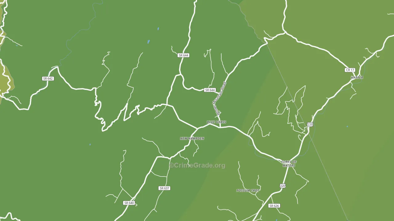 24413, VA Map of Vehicle Theft Rates