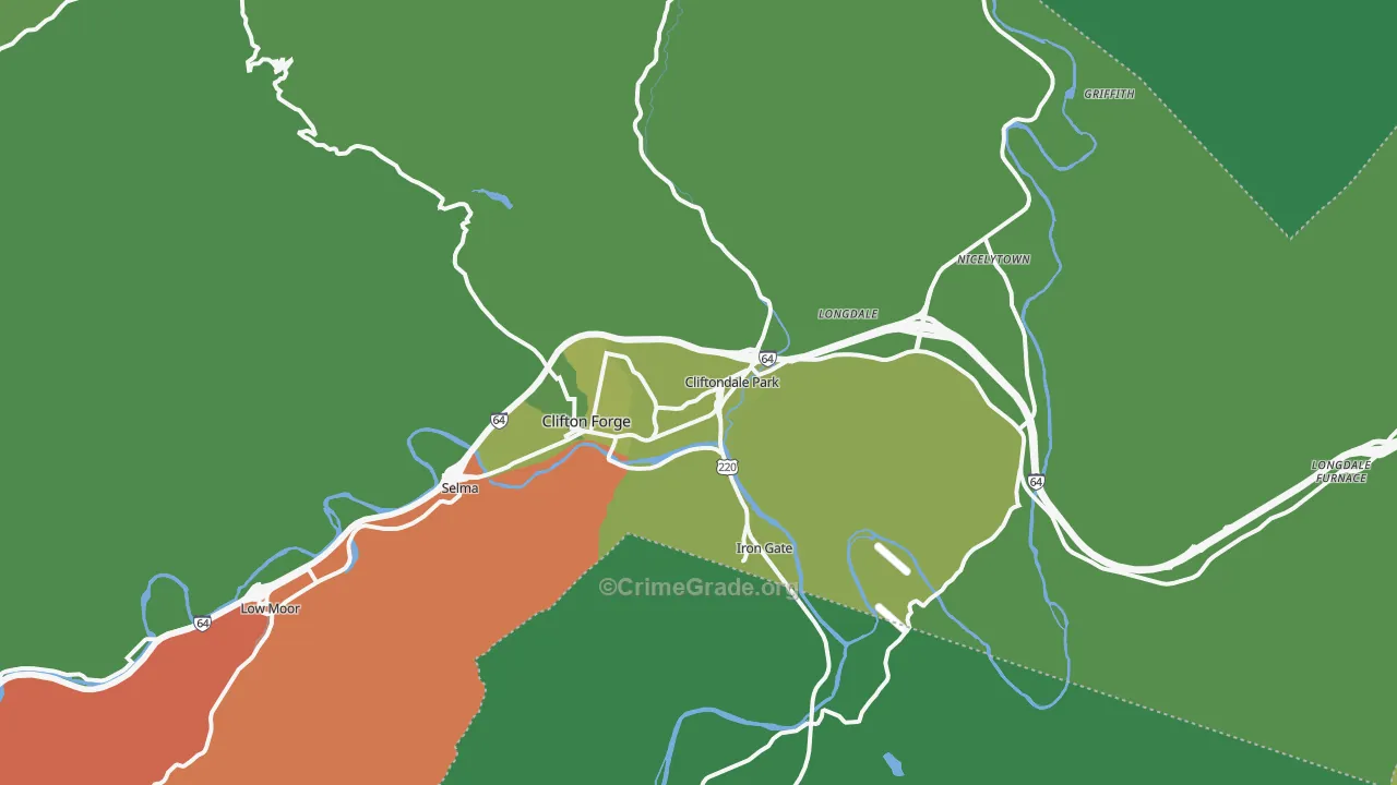24422, VA Map of Vehicle Theft Rates
