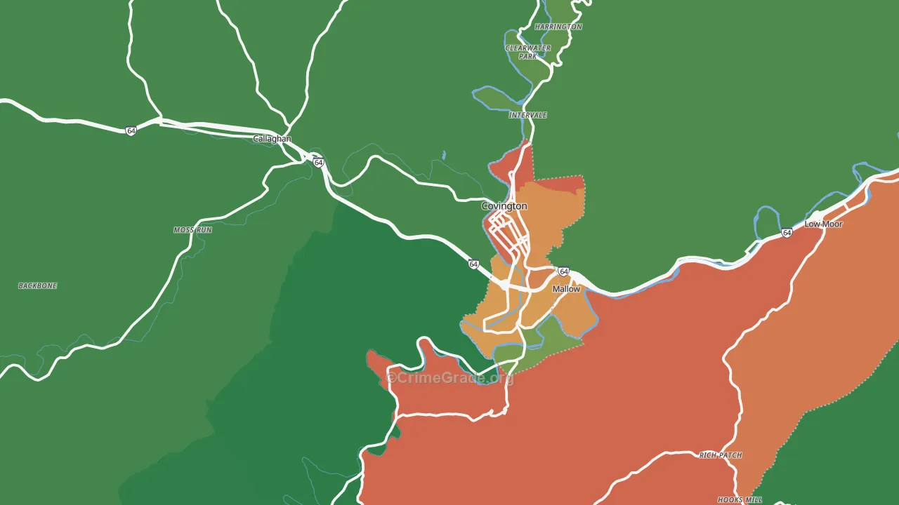 24426, VA Map of Vehicle Theft Rates