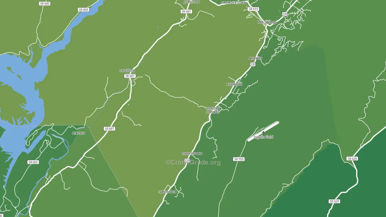 24445, VA Map of Vehicle Theft Rates