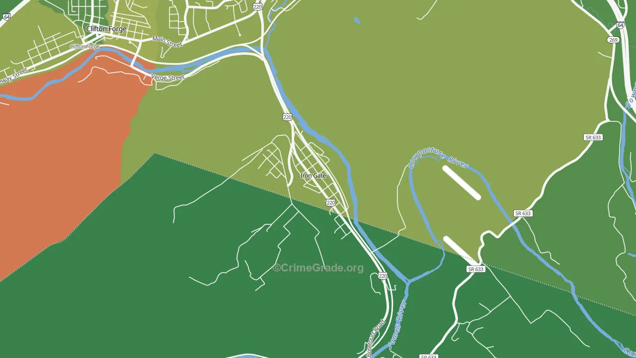 24448, VA Map of Vehicle Theft Rates