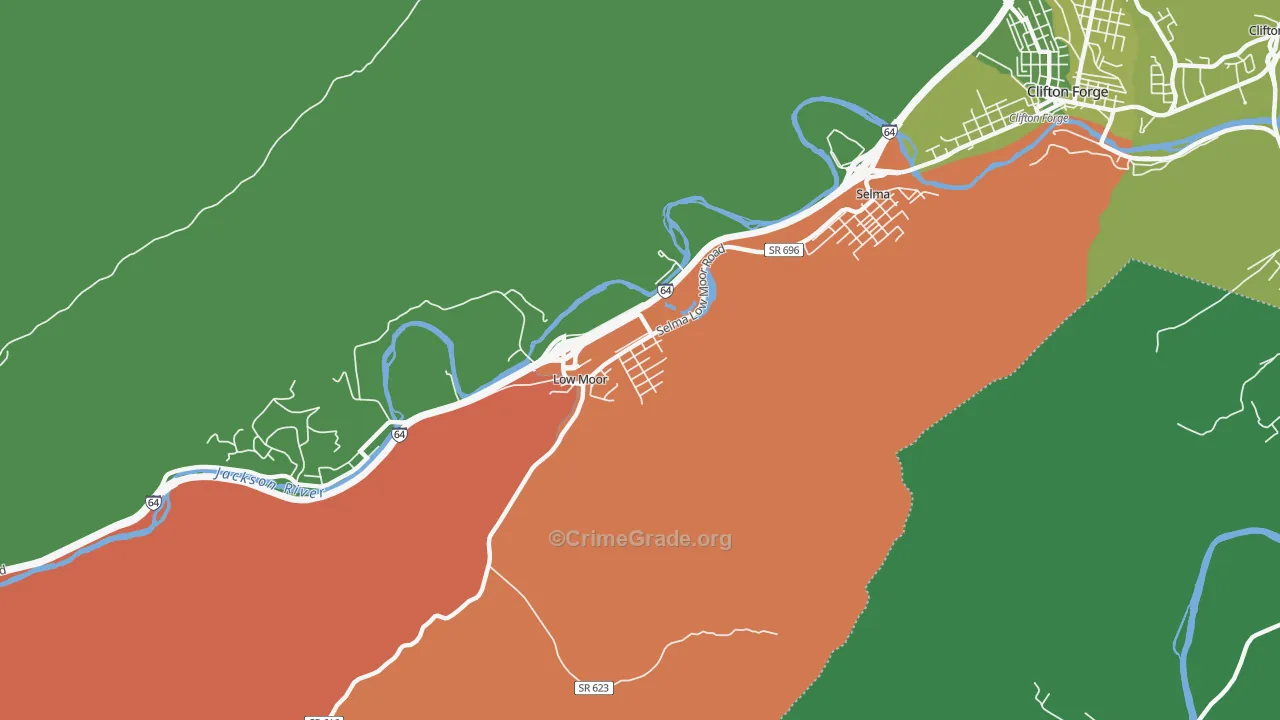 24457, VA Map of Vehicle Theft Rates