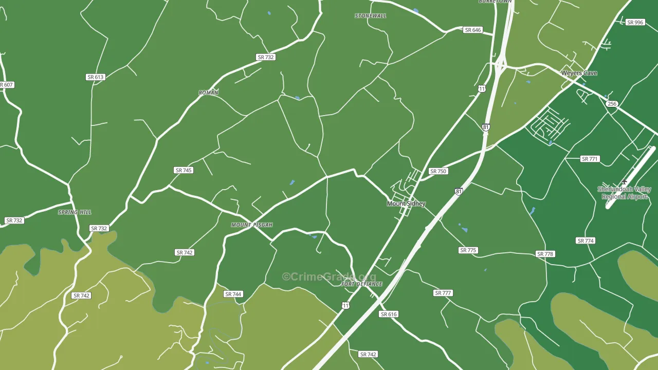 24467, VA Map of Vehicle Theft Rates