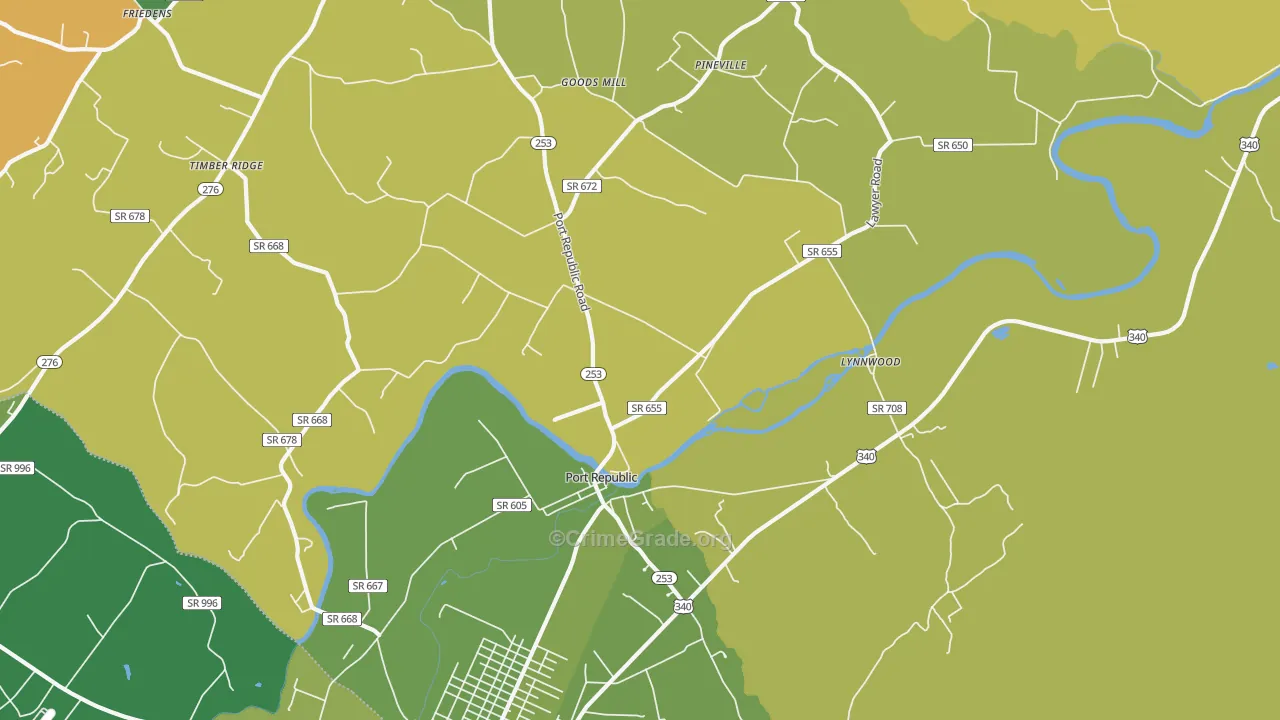 24471, VA Map of Vehicle Theft Rates