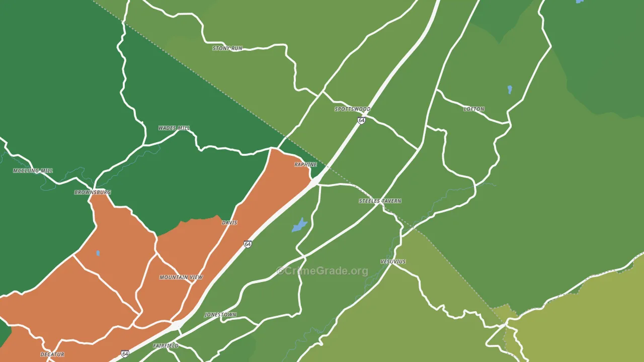 24472, VA Map of Vehicle Theft Rates