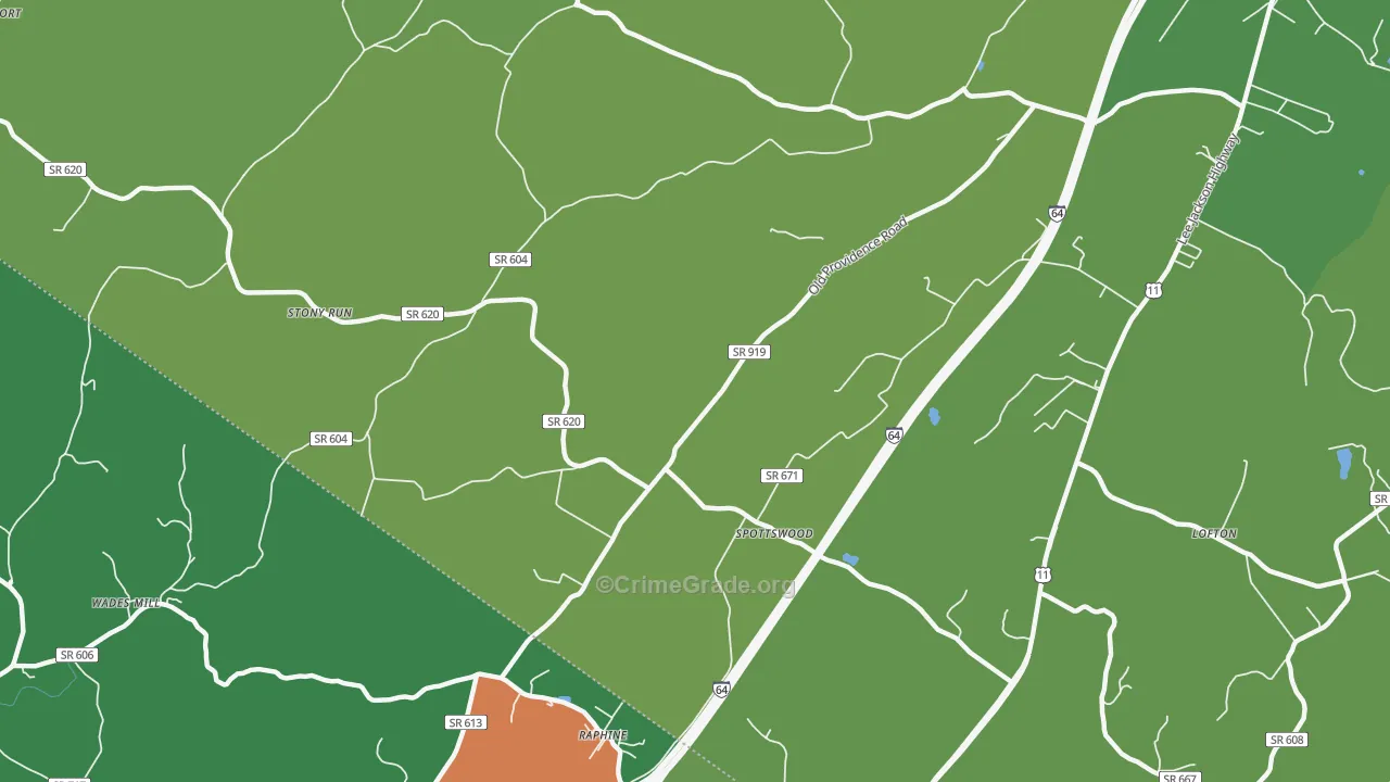 24476, VA Map of Vehicle Theft Rates