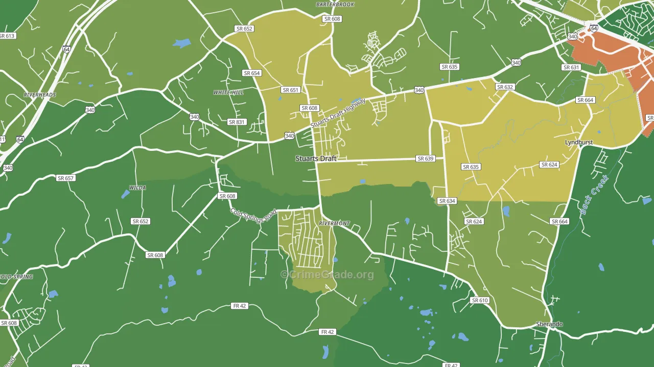 24477, VA Map of Vehicle Theft Rates