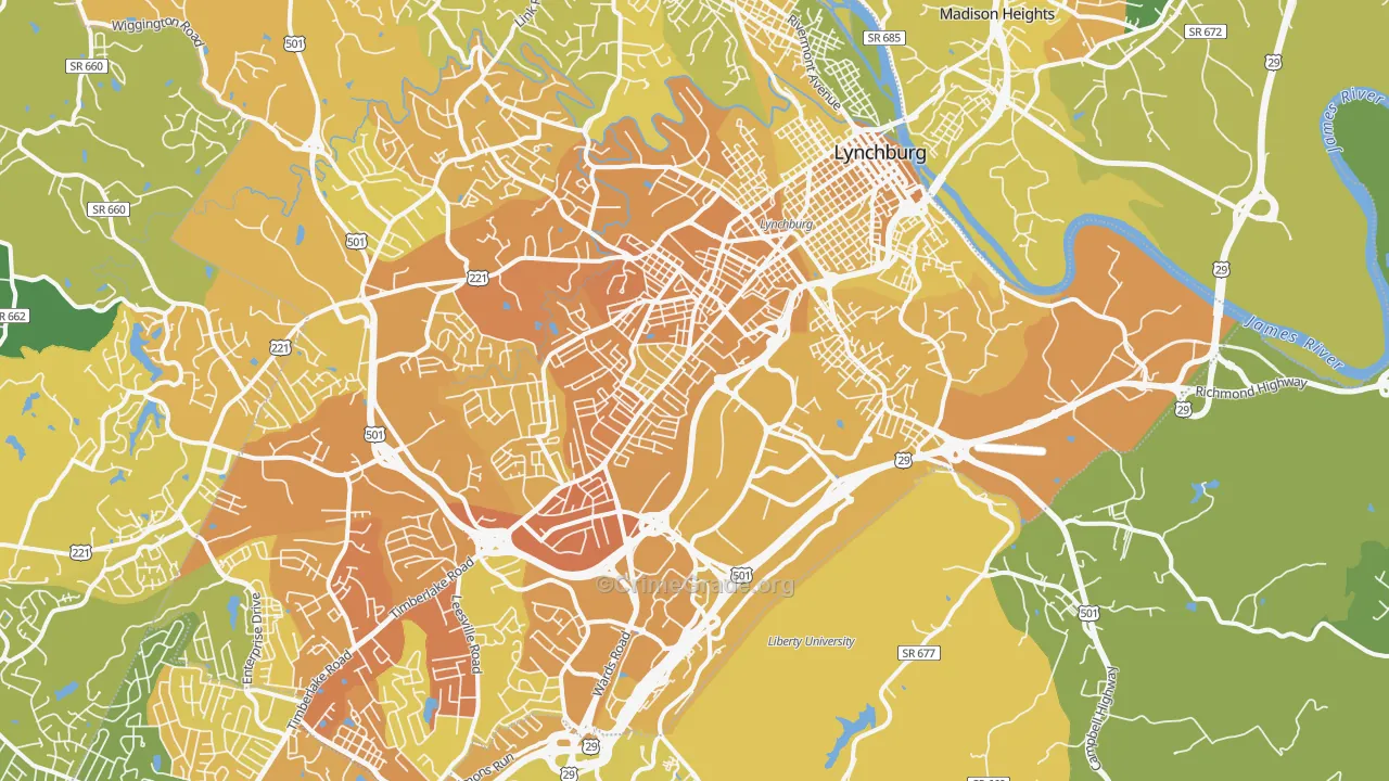 24501, VA Map of Vehicle Theft Rates