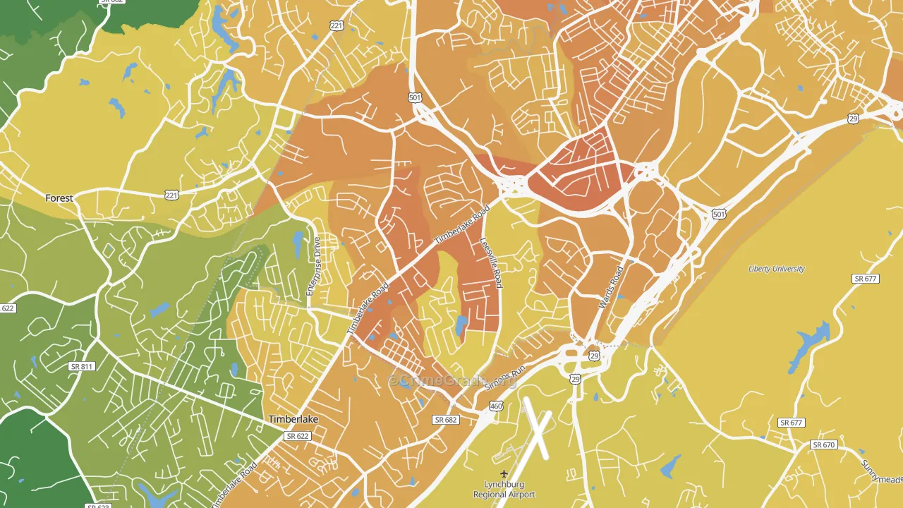 24502, VA Map of Vehicle Theft Rates