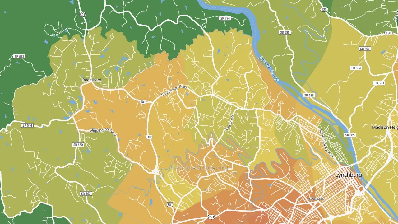 24503, VA Map of Vehicle Theft Rates